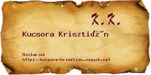 Kucsora Krisztián névjegykártya